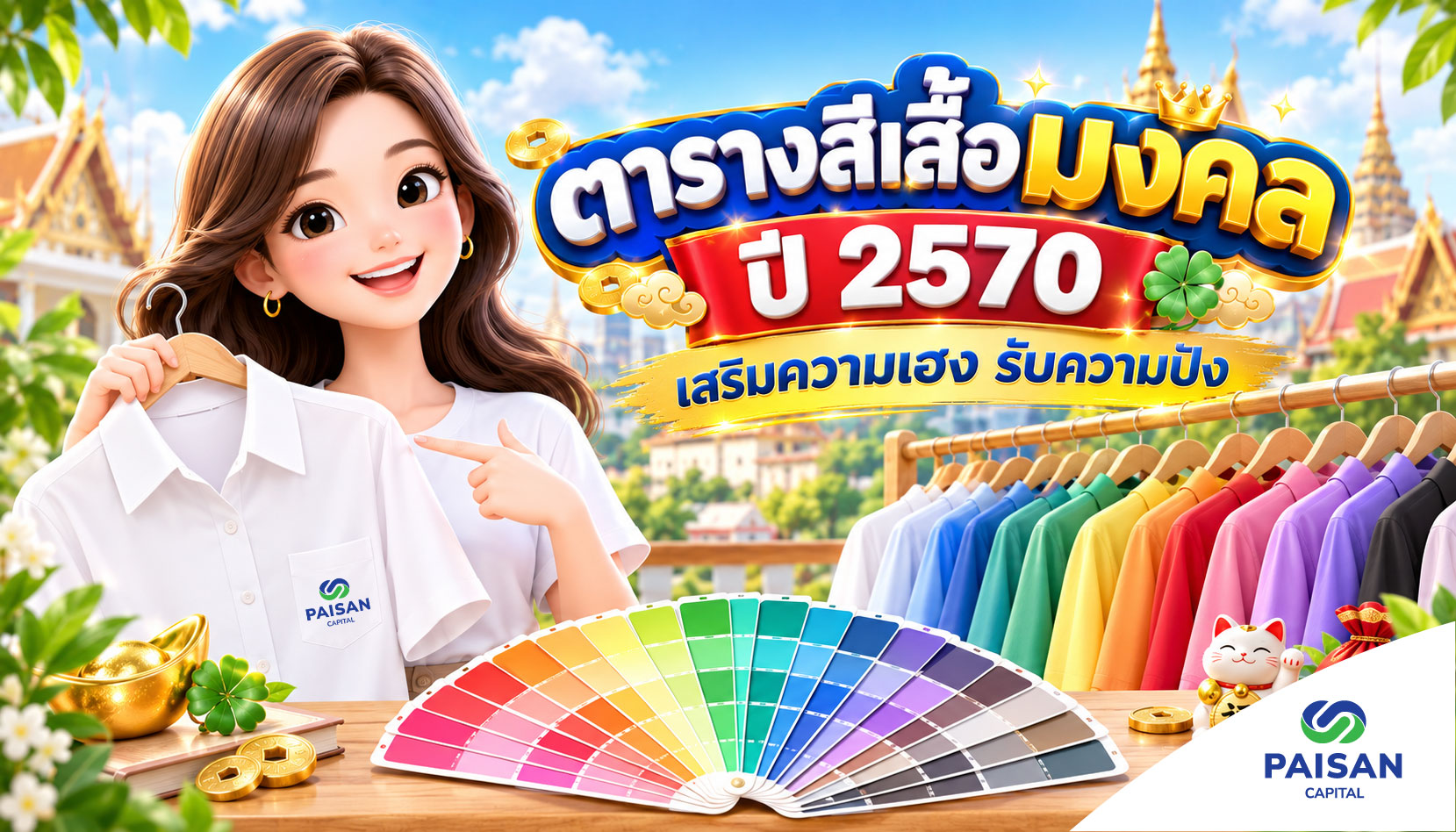 ตารางสีเสื้อมงคล ปี 2570 เสริมความเฮง รับความปัง