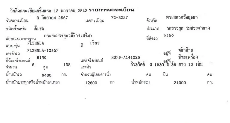 ISUZU FL3H  195 แรง ปี 42 10 ล้อคอกสูง