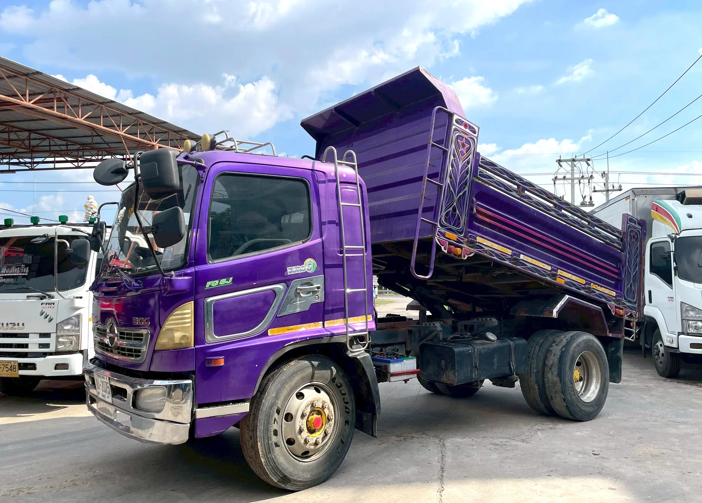 6 ล้อดั้ม HINO FG1J 240 แรง ปี 50  สีม่วง